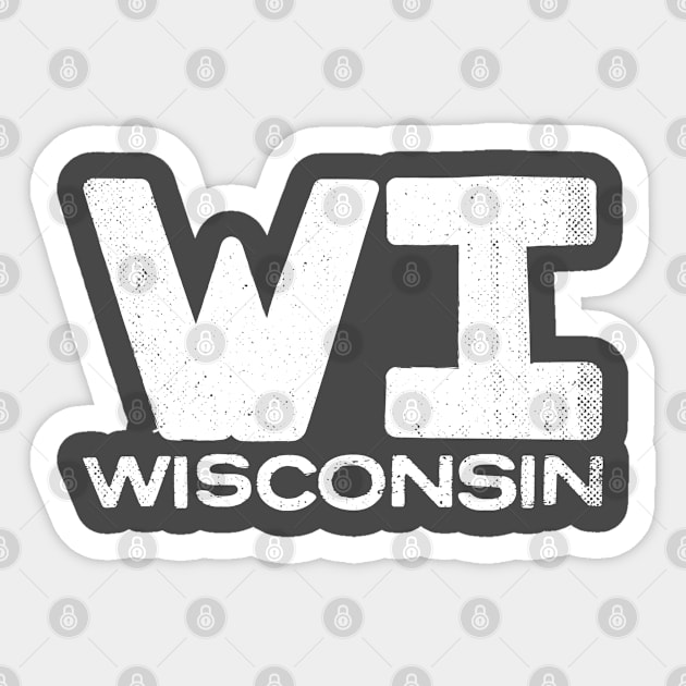 WI Wisconsin Vintage State Typography Sticker by Commykaze